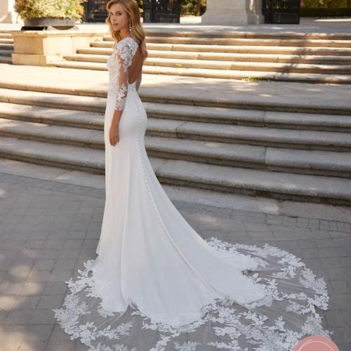 Robe de mariée Sirène dentelle manches longues - Marie Et Vous