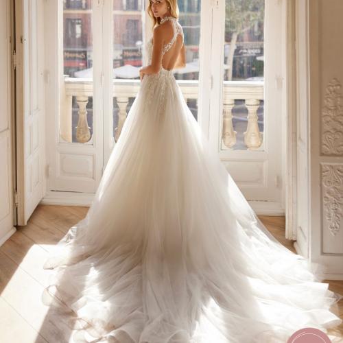 Robe de mariée Princesse dentelle dos nu tulle perles luna novias - Marie Et Vous